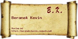 Beranek Kevin névjegykártya
